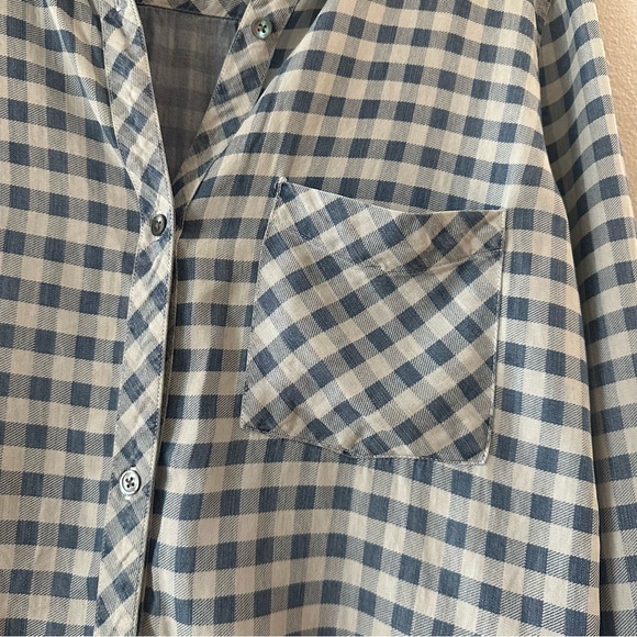 rails dana mini checkered tencel lyocell button up long sleeve top - Picture 4 of 7